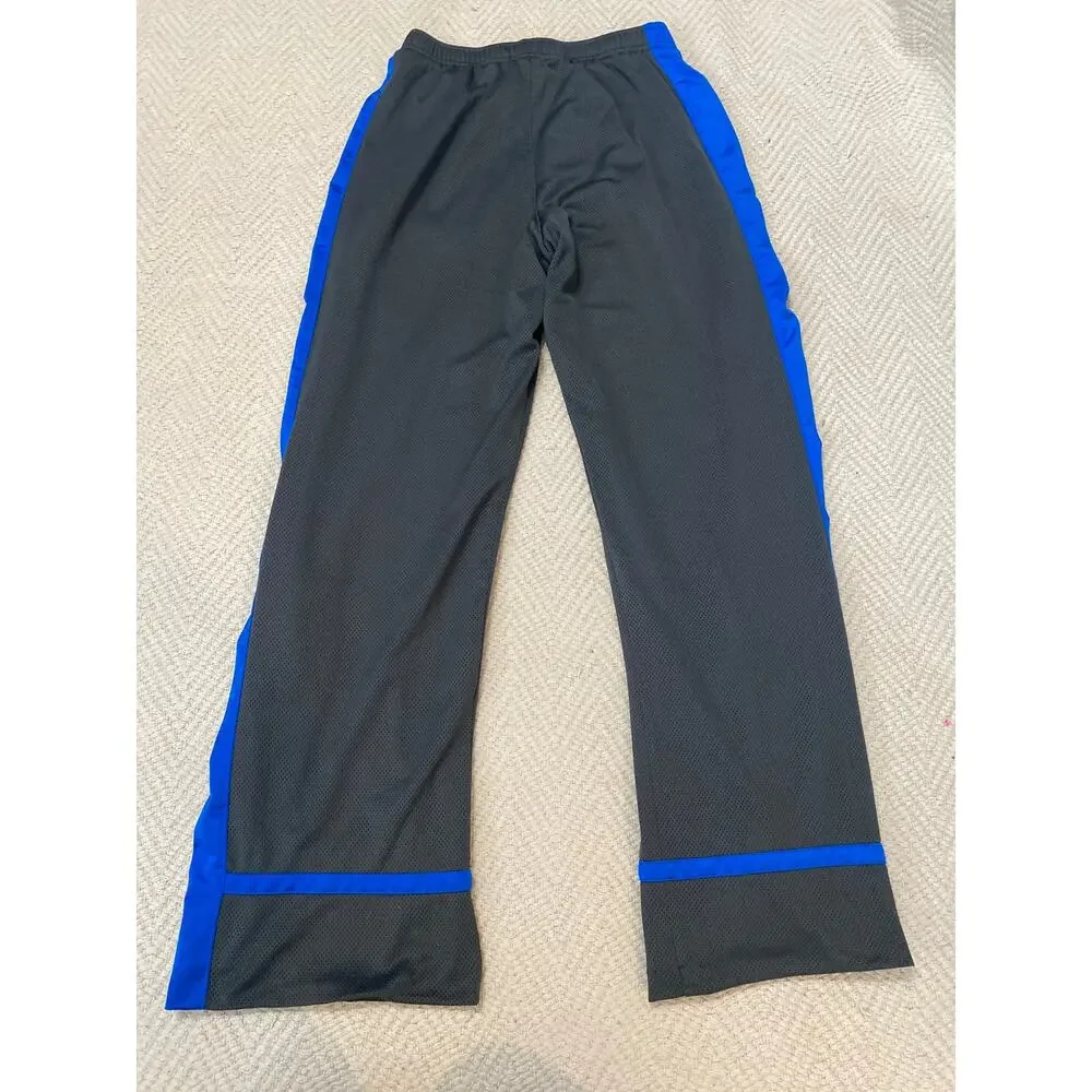 Nike Boys XL (18) Dark Gray & Royal Blue Mesh Athletic Track Pants Warm Up Y2K